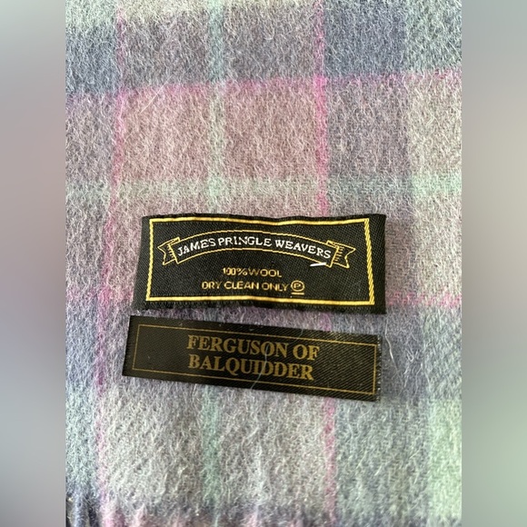 JAMES PRINGLE WEAVERS | Wool Ferguson of Balquidder Tartan Plaid Scarf Pastel - Picture 4 of 5